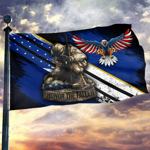 Honor The Fallen - Veterans Flag - Blue