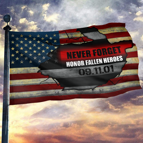 Never Forget - Honor Fallen Heroes - 9/11 Flag 911 Never Forget Patriot Flag