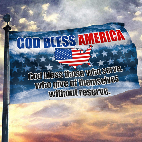 God Bless America - Honor All Who Served Flag