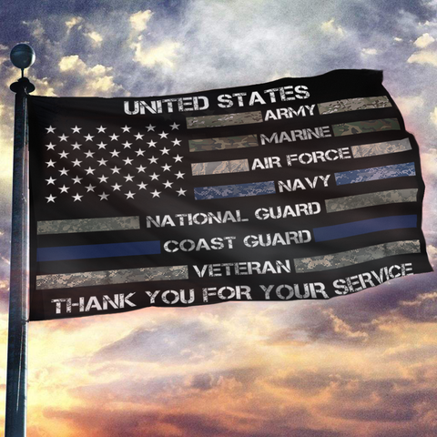 Thank You For Your Service Military Force Personnel Appreciation Flag