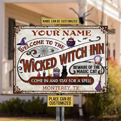 Welcome to the Wicked Witch Inn - Custom Classic Metal Sign