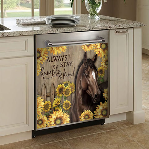 Horse Sunflower Kitchen Dishwasher Cover Decor Art Housewarming Gifts Home Decorations HT