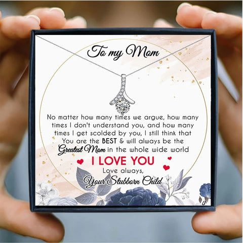 To Mom Zircon Pendant Mothers Day Necklace Mom Jewelry Gift Card For Her, Mom, Grandma, Wife HT