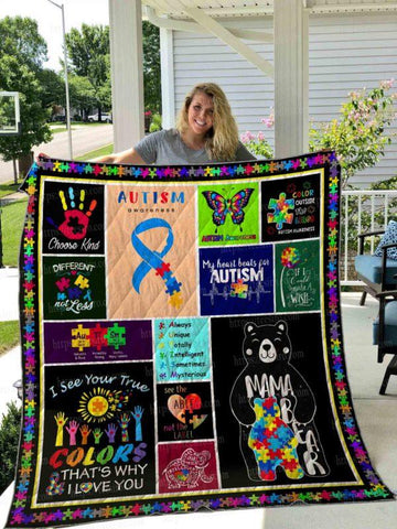 Mama Bear Autism Blanket