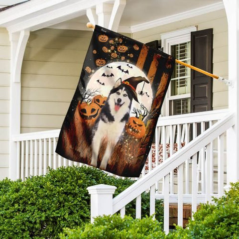 Halloween flag Halloween Gift Husky Happy Halloween Flag Husky Halloween Flag Dog Halloween Flag