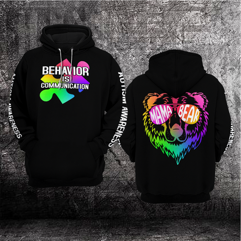 Mama Bear Autism Unisex Hoodie For Men Women Autism Awareness Shirts Clothing Gifts For Mom HT
