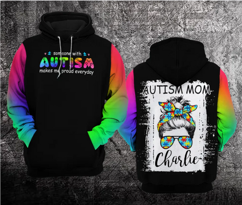 Personalized Autism Mom Life Unisex Hoodie For Women Autism Awareness Shirts Clothing Gifts For Mom HT