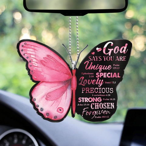 Butterfly God Says You Are Pink Ornament