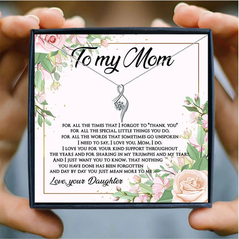 To My Mom Retro Mothers Day Necklace Mom Jewelry Gift Card For Her, Mom, Grandma, Wife HT