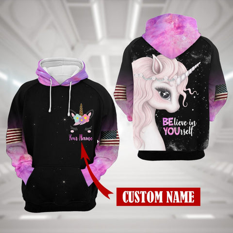 Believe in yourself Unicorn Custom Hoodie HN