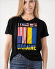 I Stand With Ukraine T-Shirt America Ukraine Flag Shirt Ukraine Support Shirt Ukrainian Lovers HT