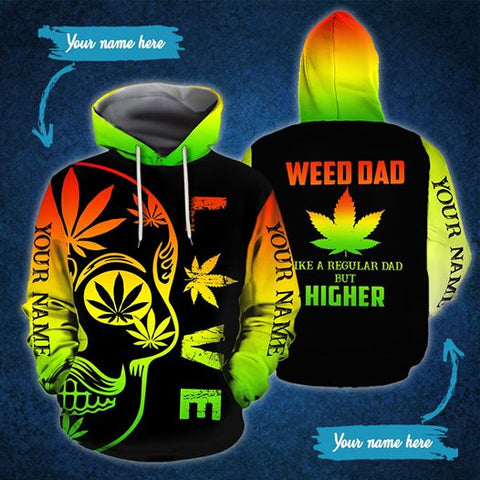 Personalized Weed Dad Unisex Hoodie For Men Women Cannabis Marijuana 420 Weed Shirt Clothing Gifts HT