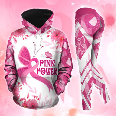 Breast Cancer Awareness Pink Hoodie Leggings Set Survivor Gifts For Women Clothing Clothes Outfits HT