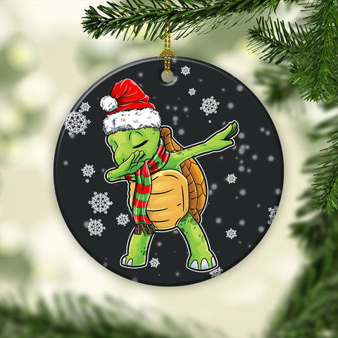 Turtle Dab Ornament Christmas Tree Hanging Ornament Funny Xmas Gift for Turtle Lovers HN