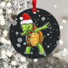 Turtle Dab Ornament Christmas Tree Hanging Ornament Funny Xmas Gift for Turtle Lovers HN