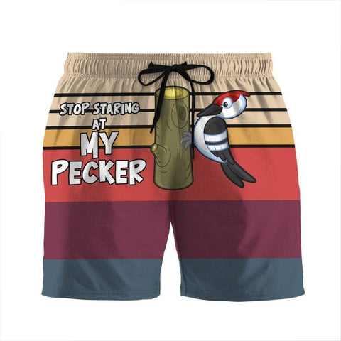 GEARHUMAN 3D STOP STARING AT MY PECKER CUSTOM BEACH SHORTS SWIM TRUNKS