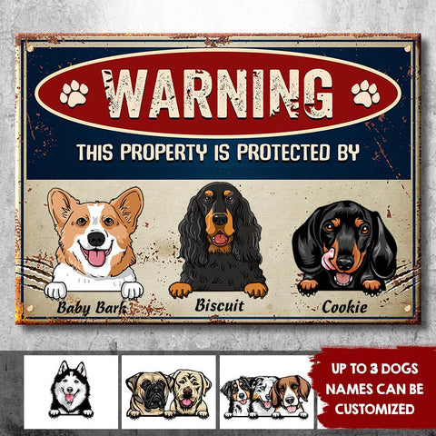 Customized Metal Sign For Dog Lovers - Warning Zone