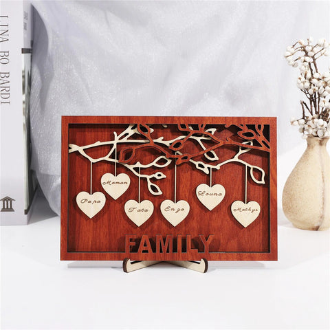 Personalized Hanging Hearts Family Names Sign Frame Mothers Day Decor Home Decorations Mom Grandma Gifts HT