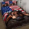 German Shepherd Bedding Set, American Patriot Quilt Bedding Set Geembi Bedding Set, German Shepherd Bedspread