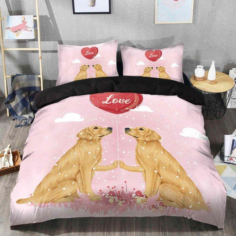 GOLDEN RETRIEVER BEDDING SET LOVE 002