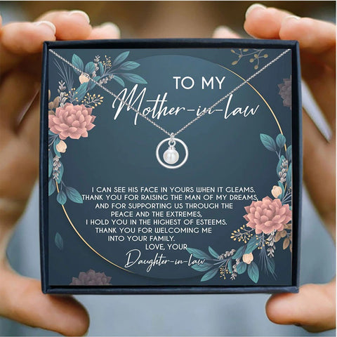 To Mother In Law Mothers Day Necklace Mom Jewelry Gift Card For Her, Mom, Grandma, Wife HT