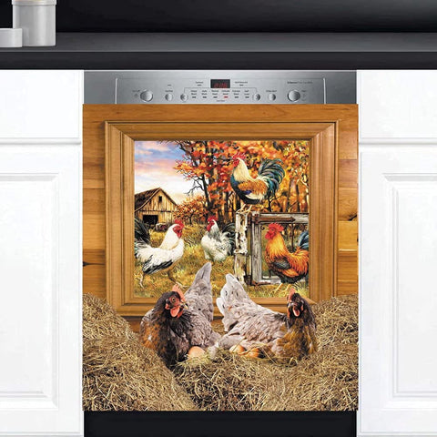 Farm Chicken Kitchen Dishwasher Cover Decor Art Housewarming Gifts Home Decorations HT