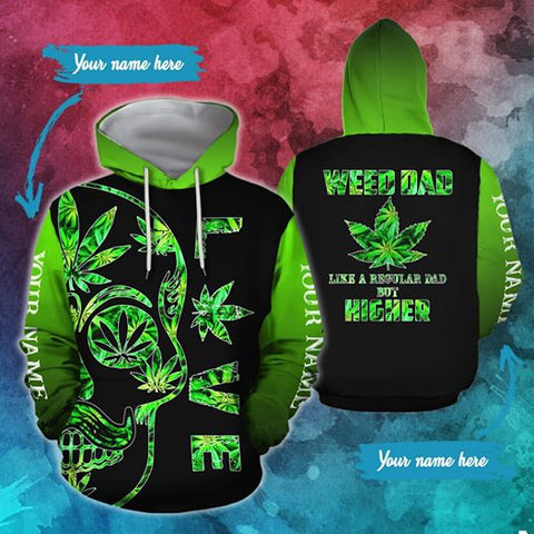 Personalized Weed Dad Unisex Hoodie For Men Women Cannabis Marijuana 420 Weed Shirt Clothing Gifts HT