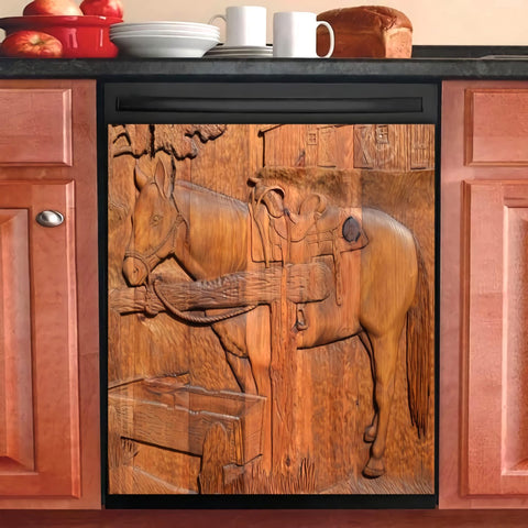Horse Kitchen Dishwasher Cover Farm Life Decor Art Housewarming Gifts Home Decorations HT