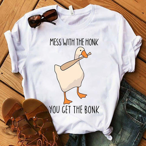 Mess With The Honk You Get The Bonk T-shirt Funny Duck Shirts Gifts for Duck Lovers