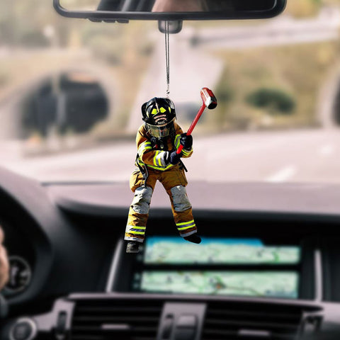 Firefighter Car Hanging Ornament Fireman Gift HT