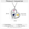 Personalized Silver Heart Mothers Day Necklace With Birthstones Mom Jewelry Gift For Mom Grandma Wife HT