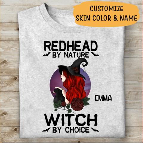 Halloween Shirt Halloween Costume Ideas Redhead By Nature Witch By Choice personalized T-shirt For You Friends