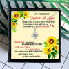 Mother In Law Sunflower Mothers Day Necklace Mom Jewelry Gift Card For Her, Mom, Grandma, Wife HT