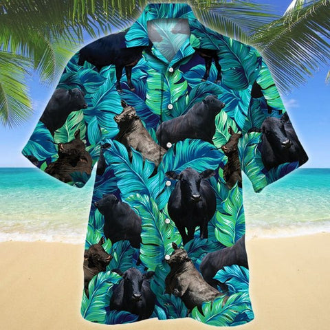 Men Brangus Hawaii Shirt Green Full Print, Brahman Angus Hawaii Shirt CATTLE LOVERS HAWAIIAN SHIRT