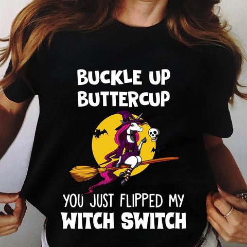 You Just Flipped My witch switch Shirt Halloween Shirt, Halloween gift, Unicorn Halloween Shirt Black