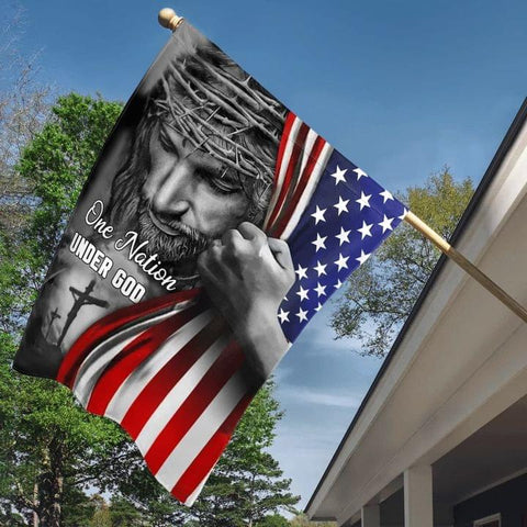One Nation Under God Flag Jesus American Flag Decorative House Flag Home Decor HN