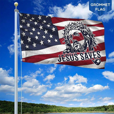 God Jesus Saves Christ American Flag TM