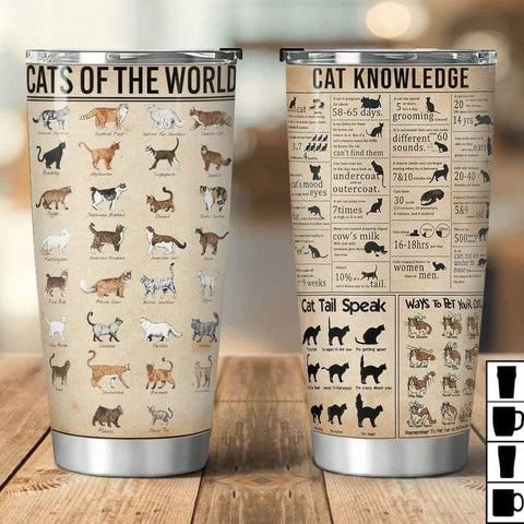 Cat Knowledge Cat of The World Cat Breeds Tumbler Cat Gifts for Cat Lovers
