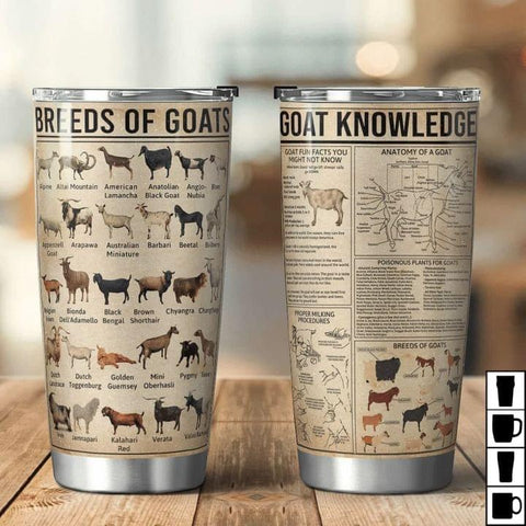Goat Knowledge Breeds of Goats Tumbler Gifts for Goat Lovers Gift Ideas for Farmers HN