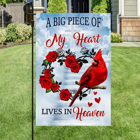 Hummingbird A Big Piece of My Heart Lives in Heaven Flag Memorial House and Garden Flag Memorial Gifts