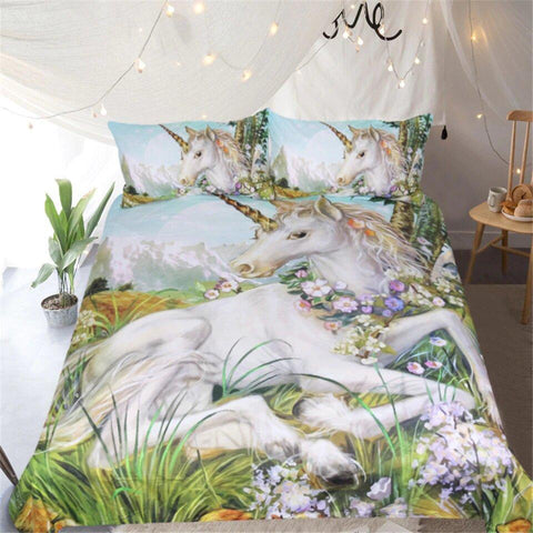 Floral Unicorn Bedding Set