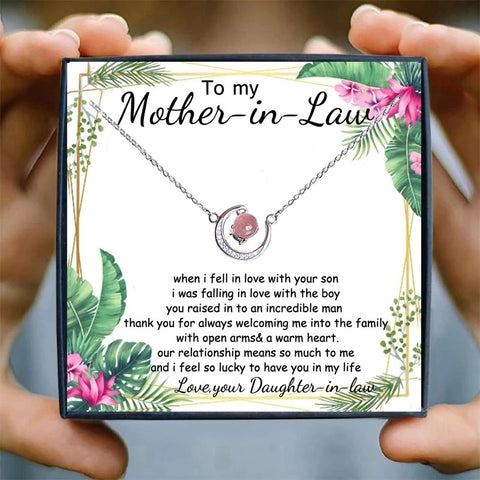 Mother In Law Moon Mothers Day Necklace Mom Jewelry Gift Card For Her, Mom, Grandma, Wife HT