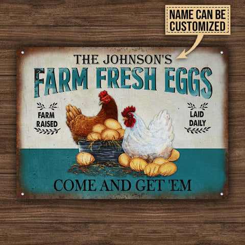 Personalized Chicken Farm Laid Daily Customized Classic Metal Sign