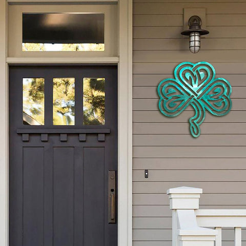 Shamrock Hanging Metal Sign St Patrick's Day Home Decor Outdoor Decorations Irish Gifts Idea HT