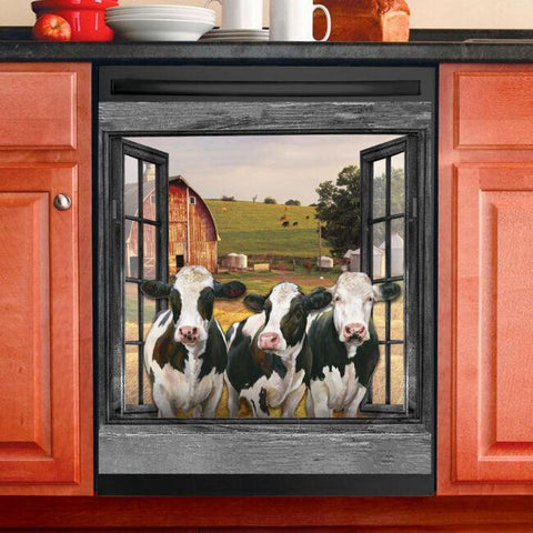 Three Cows Dishwasher Cover, Kitchen Decor, Mother's Day Gift HT