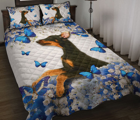 DOBERMAN - QUILT BEDDING SET TT003, Gift for Doberman Lover Dog Lover