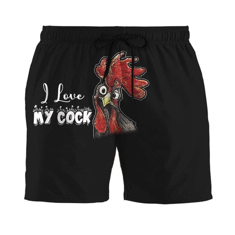 GEARHUMAN 3D I LOVE MY COCK CUSTOM BEACH SHORTS SWIM TRUNKS