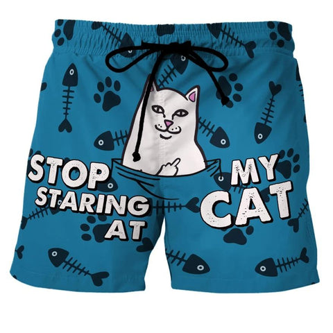 Pocket Persian Cat  Custom Swim Trunks