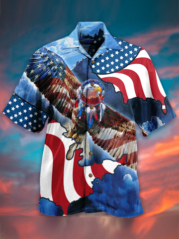 Eagle America Flag Hawaiian Shirt, Patriot Hawaii Shirt t Patriotic Eagle Shirt Design