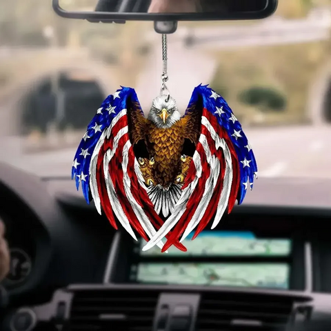 MAJESTIC EAGLE VETERAN CAR HANGING ORNAMENT Gift for Veteran Day US Veteran Ornament